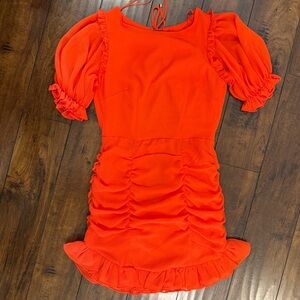 Vibrant Orange Kids Dress